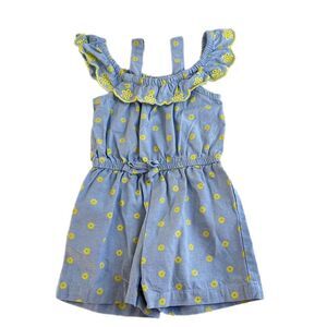 Penelope Mack Toddler Girl Sundress Jumper Size 2T Embroidered Ruffle